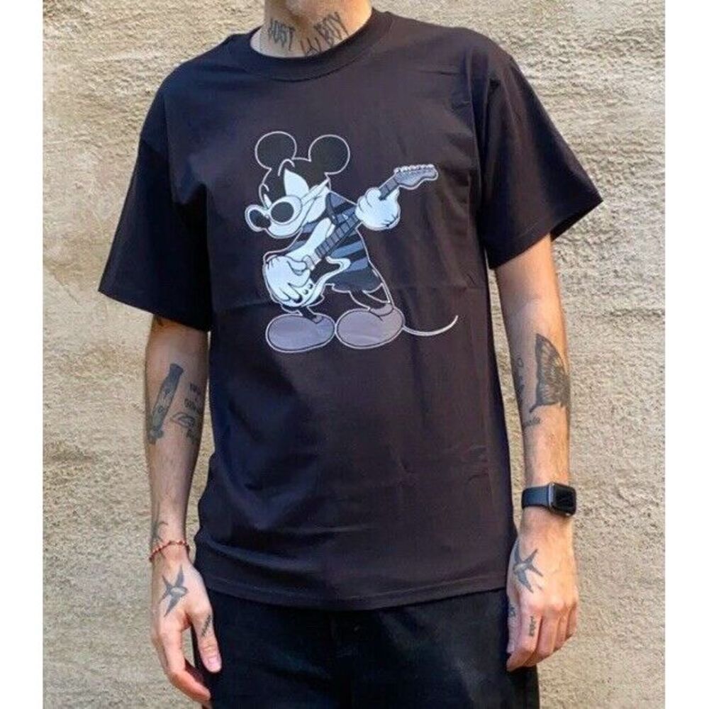 Revenge XXXtentacion Mickey Mouse Kurt‎ Cobain Guitar Black Shirt Men's Size L